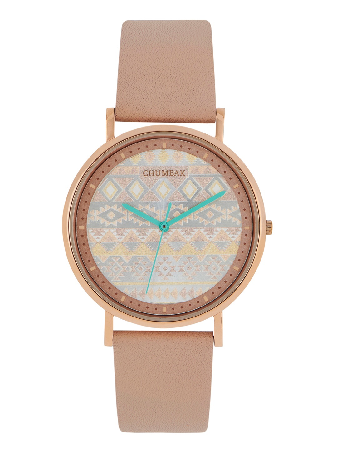 

TEAL BY CHUMBAK Women Multicoloured Patterned Dial & Gold Toned Leather Wrap Around Straps Analogue Watch, Multi