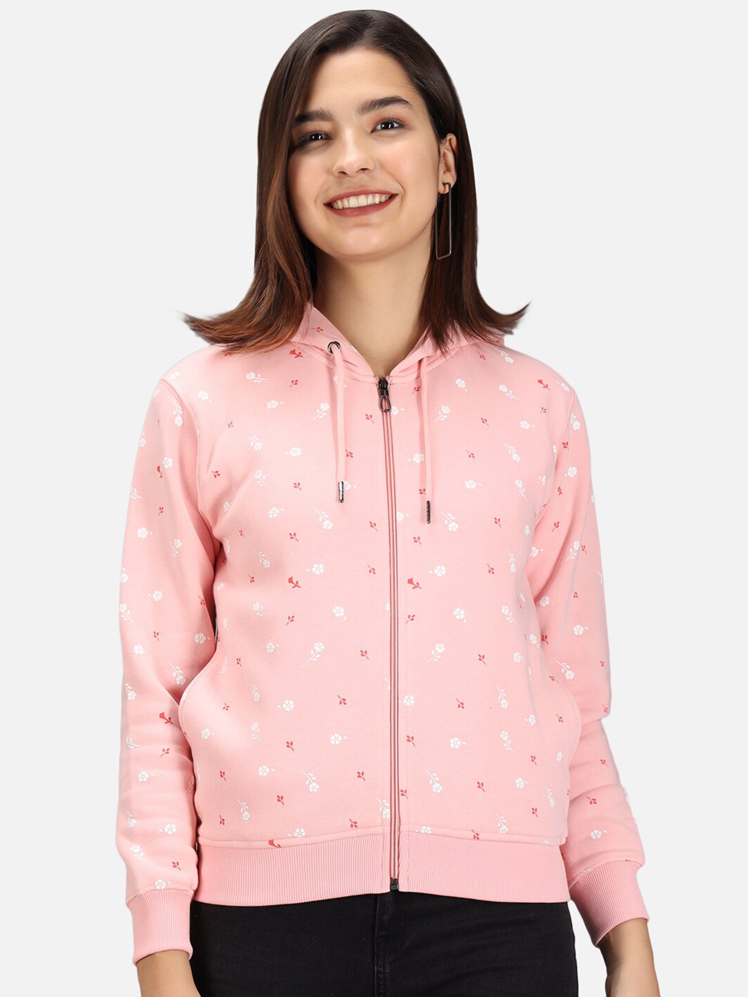 

ANTI CULTURE Women Pink Printed Hooded Sweatshirt