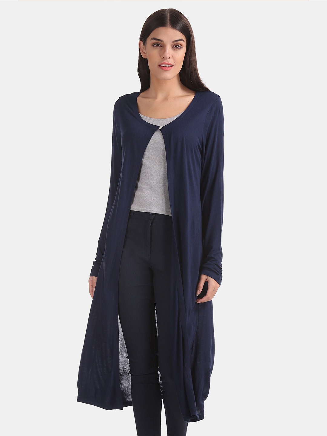 

Cherokee Women Navy Blue Longline Shrug