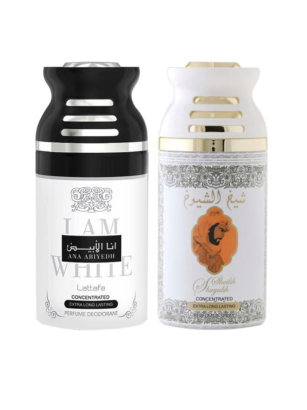 

Lattafa Pack Of 2 Deodorant Body Sprays - 250 ml, White