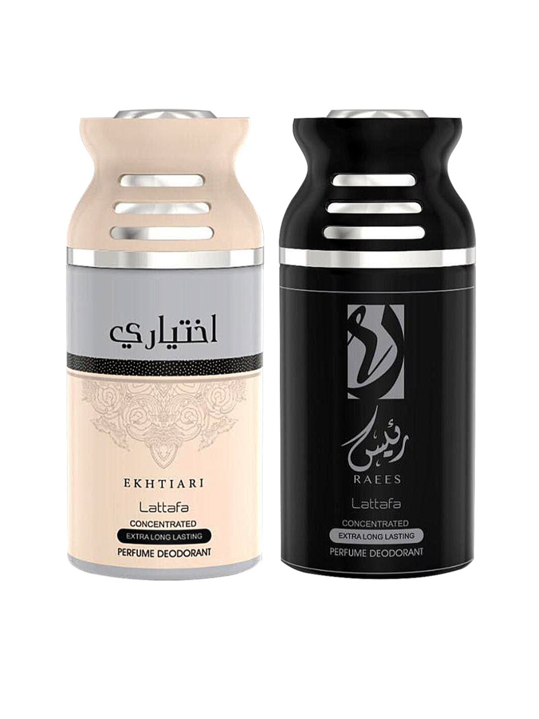 

Lattafa Pack of 2 Ekhtiari & Raees Perfumed Deodorant BodySpray-250ml Each, Peach