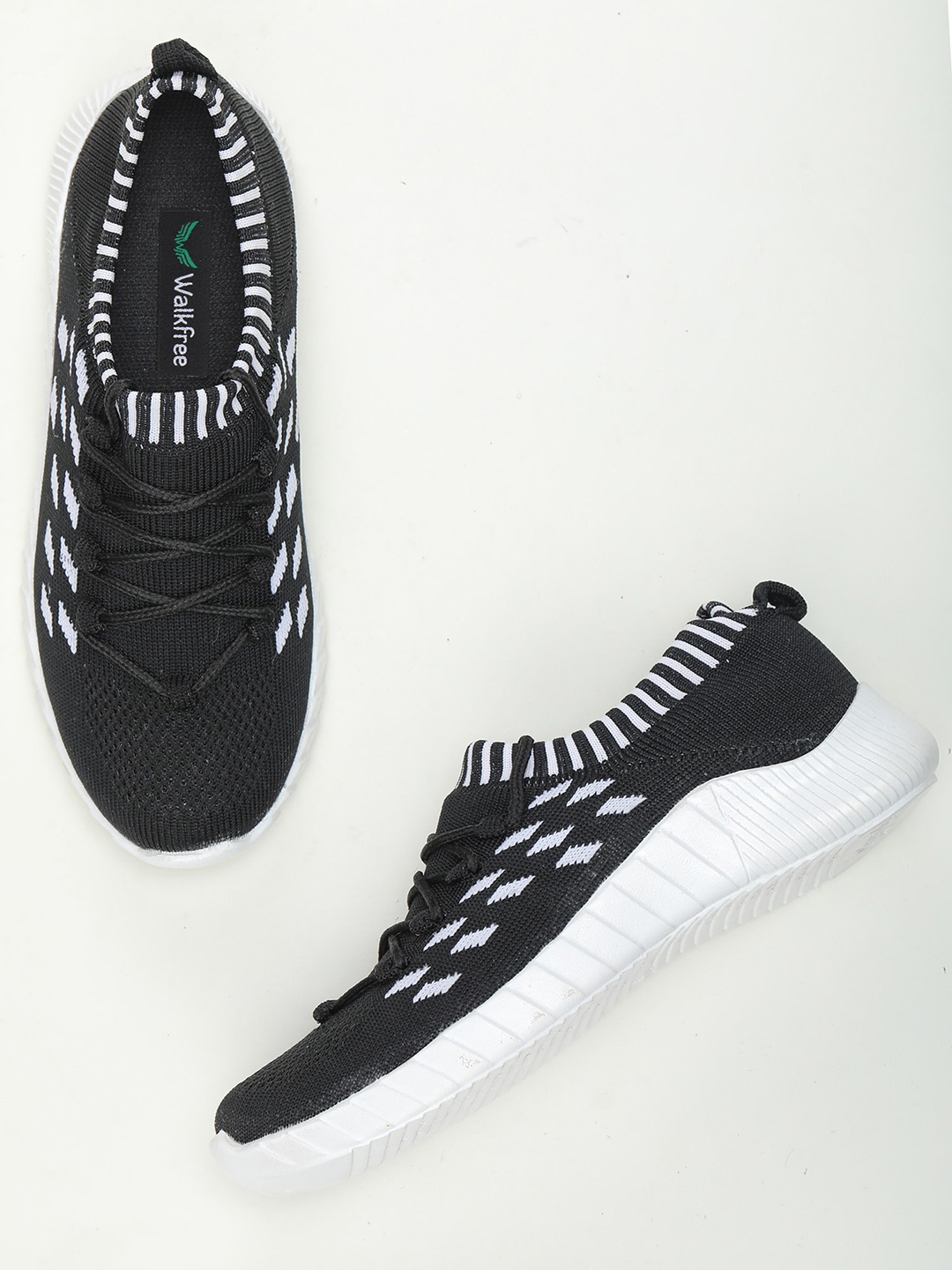 

Walkfree Women Black Woven Design Sneakers