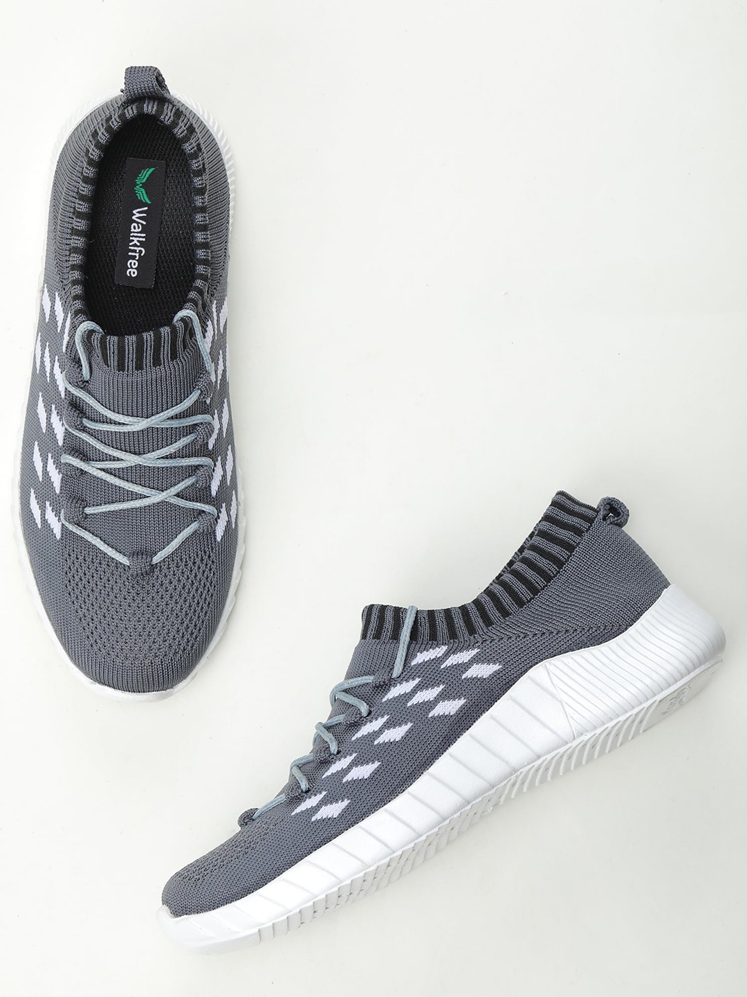 

Walkfree Women Grey Woven Design Sneakers