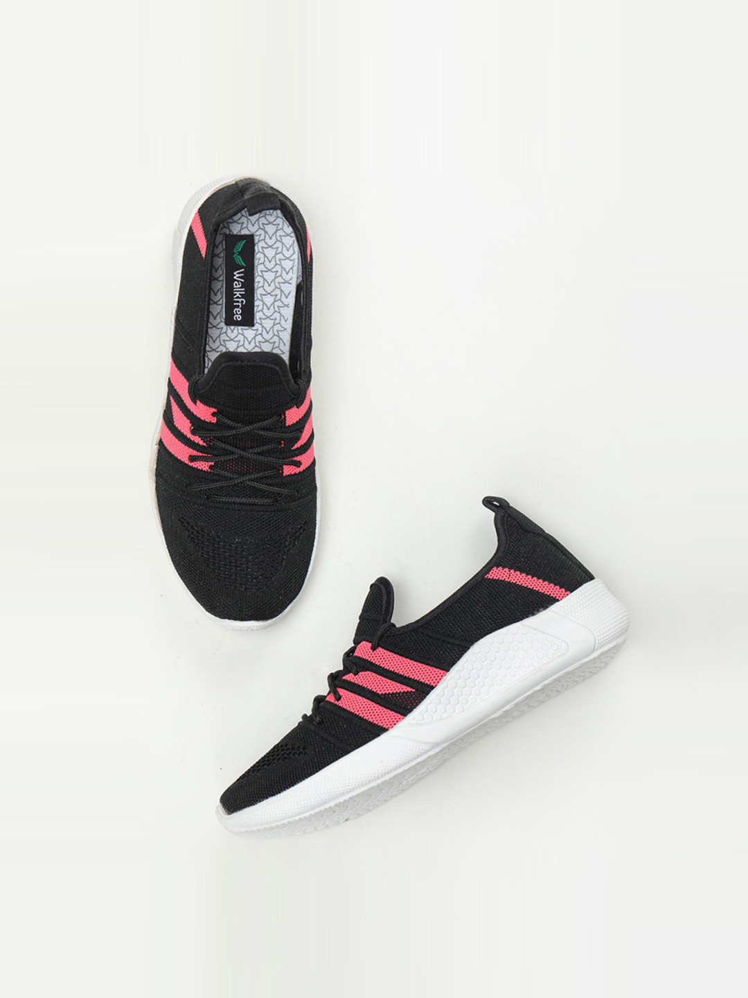 

Walkfree Women Black Woven Design Sneakers