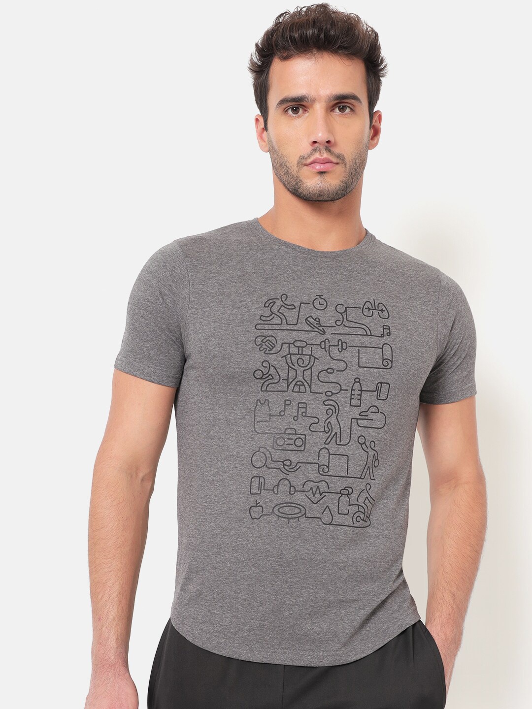

Cultsport Men Grey Vitals Running T-Shirt