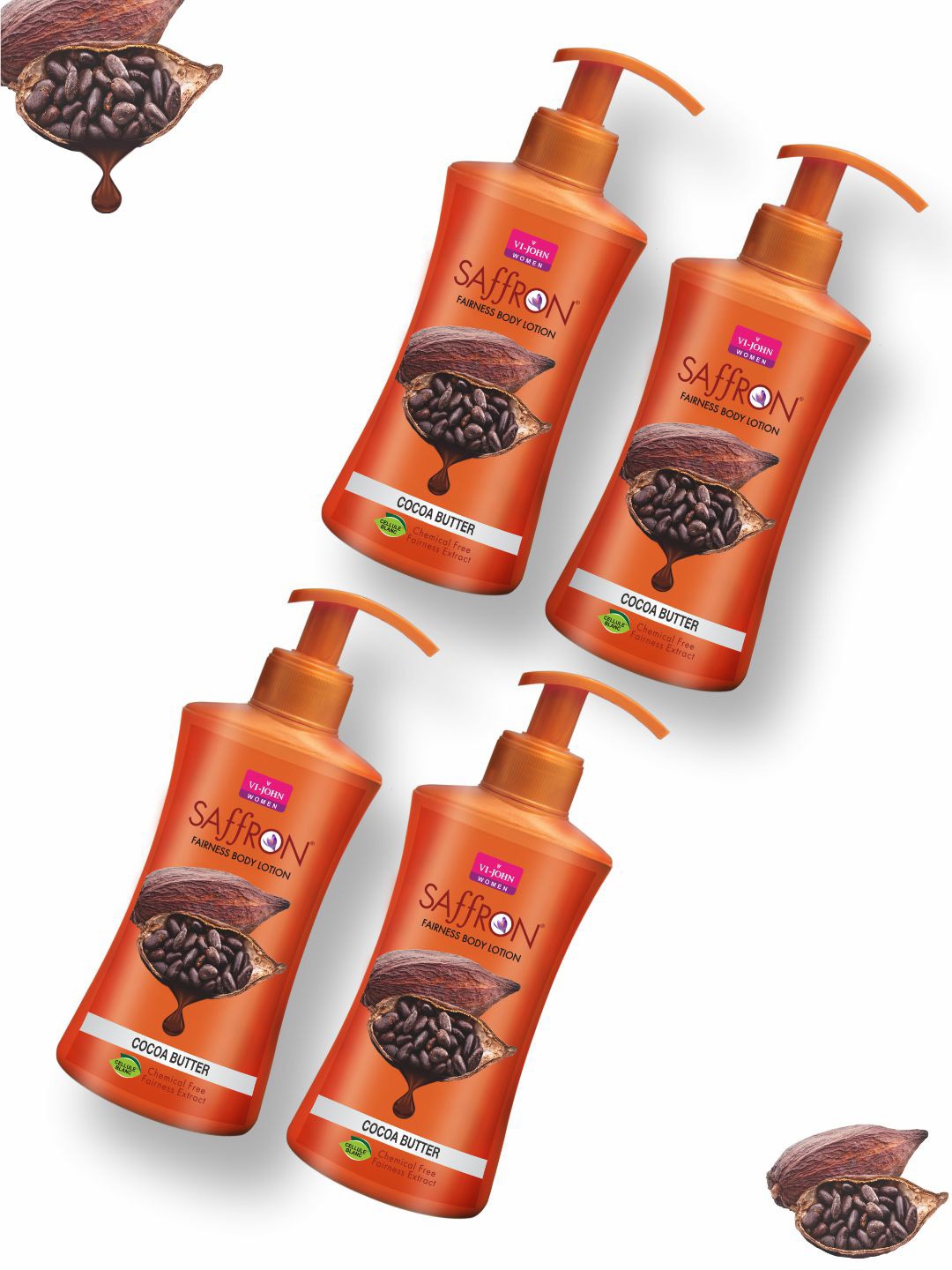 

VI-JOHN Set Of 4 Cocoa Butter Body Lotion 1000ml, Multi