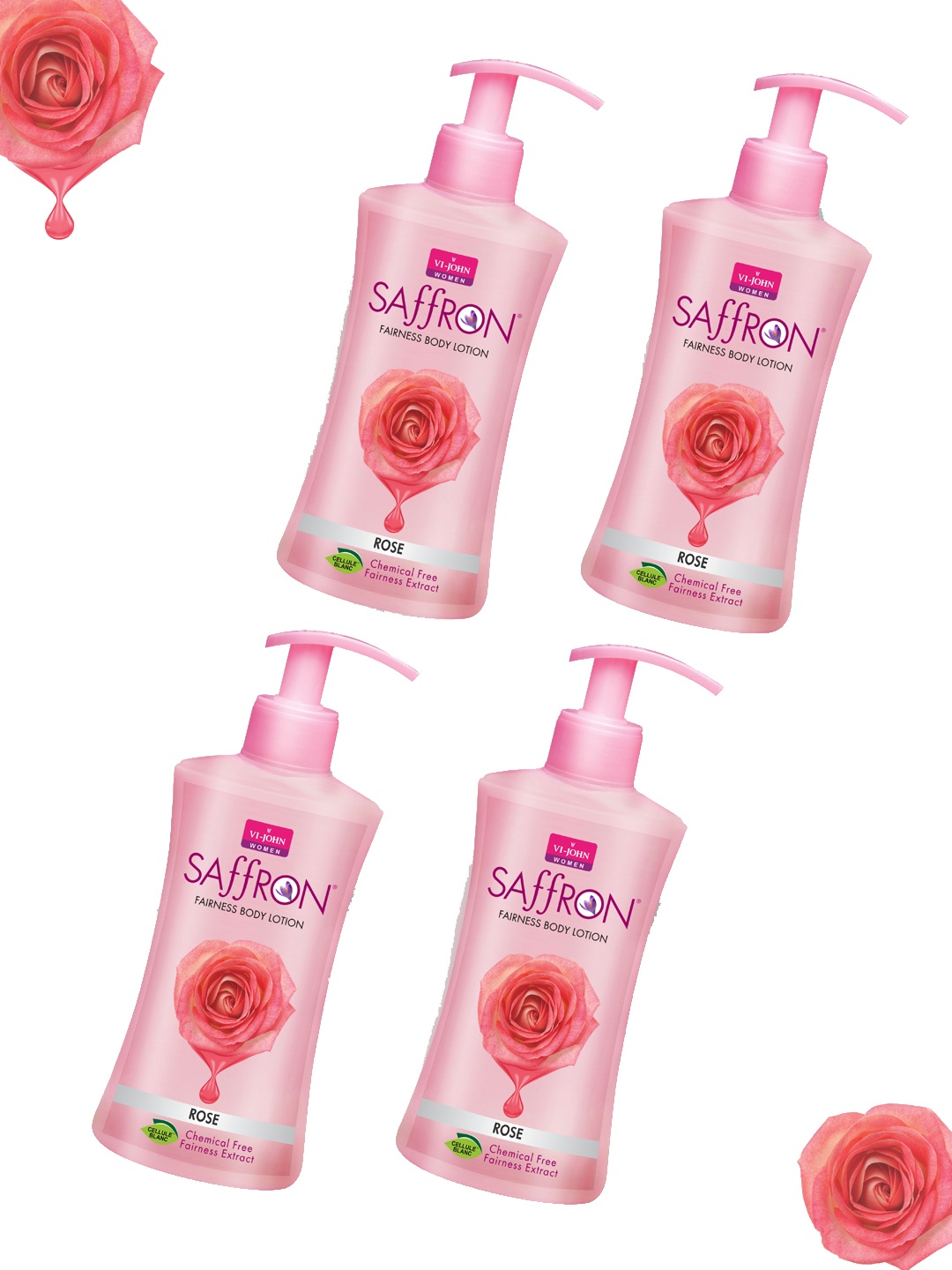 

VI-JOHN Woman Combo of 4 Rose Body Lotion, Multi