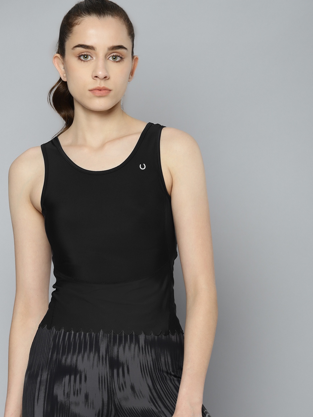 

Fitkin Women Black Compression Training T-shirt