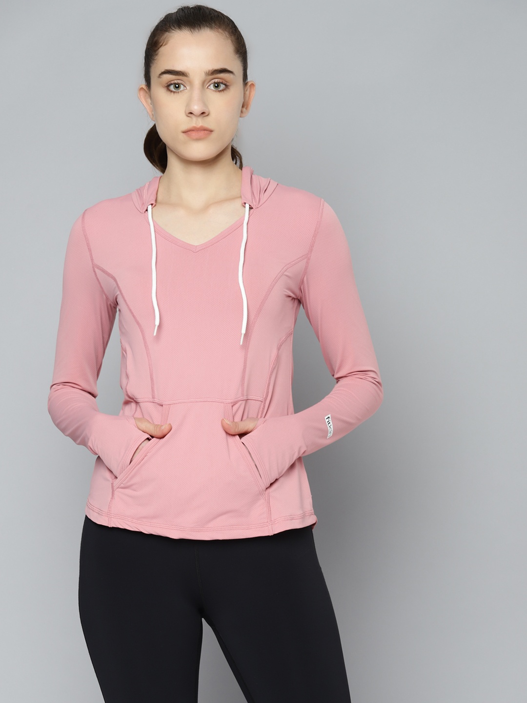 

Fitkin Women Pink Self Design Training T-shirt