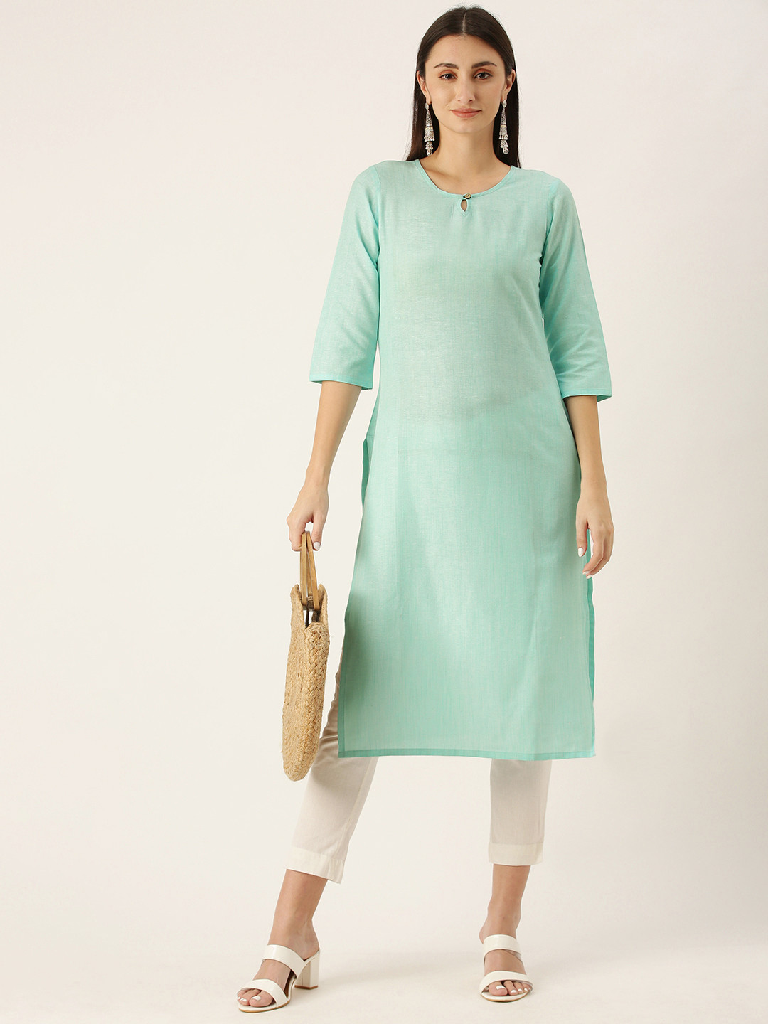 

Saanjh Turquoise Blue Kurti