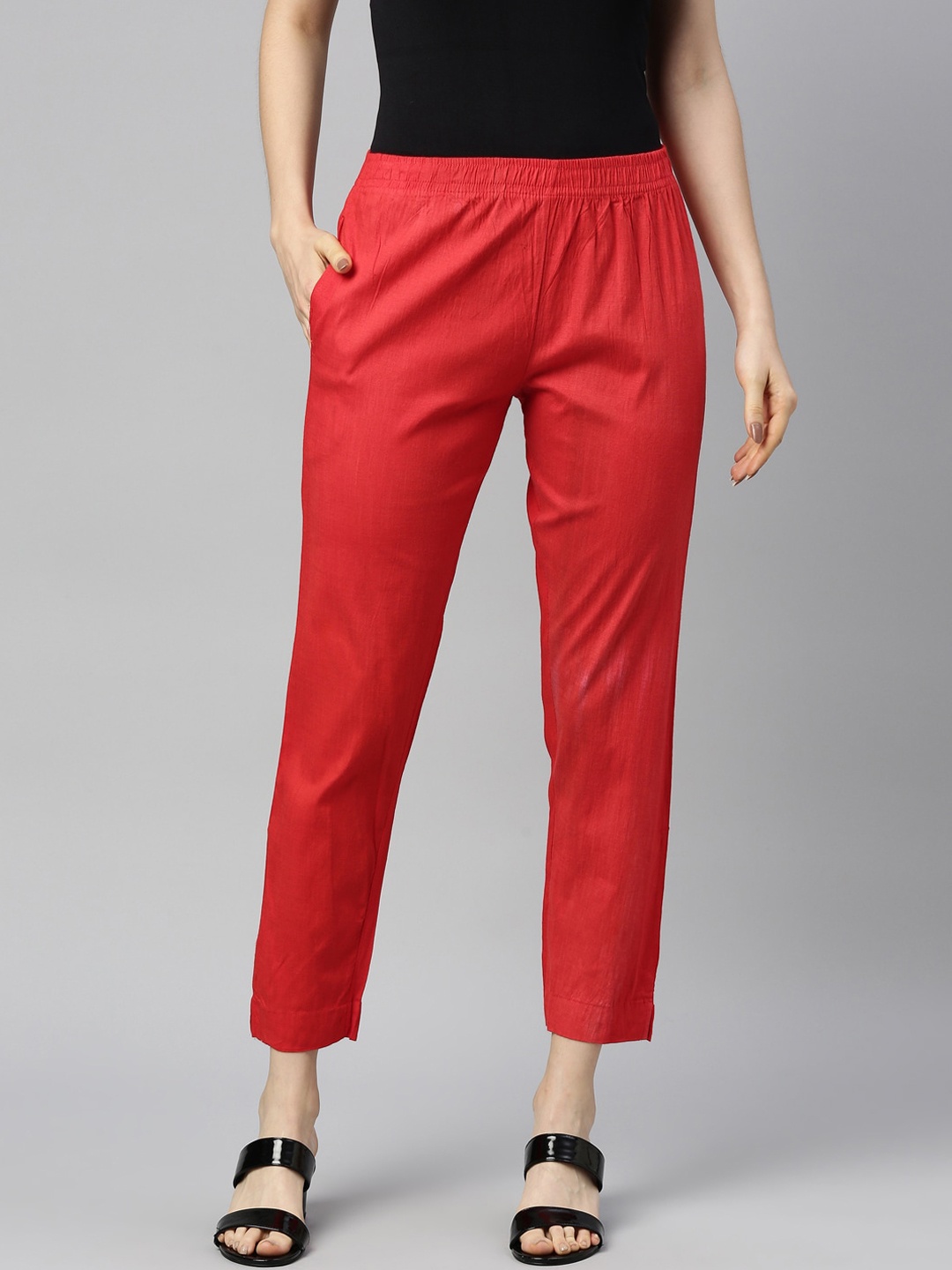 

GOLDSTROMS Women Red Cigarette Trousers