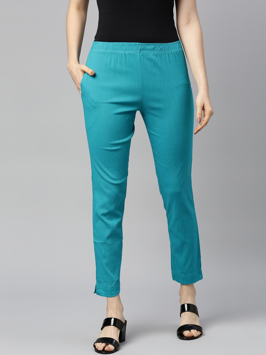 

GOLDSTROMS Women Sea Green Cigerette Trousers