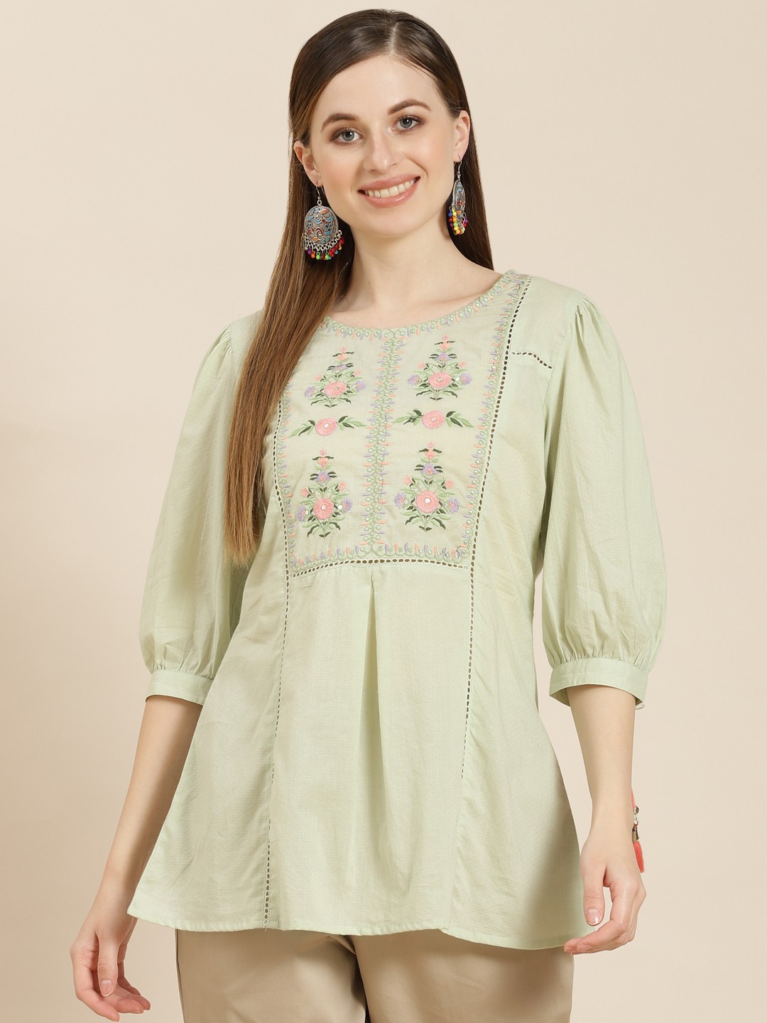 

Juniper Green Embroidered Tunic