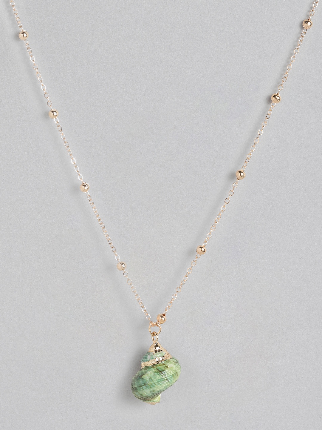 

EL REGALO Green & Gold-Toned Bohemian Necklace