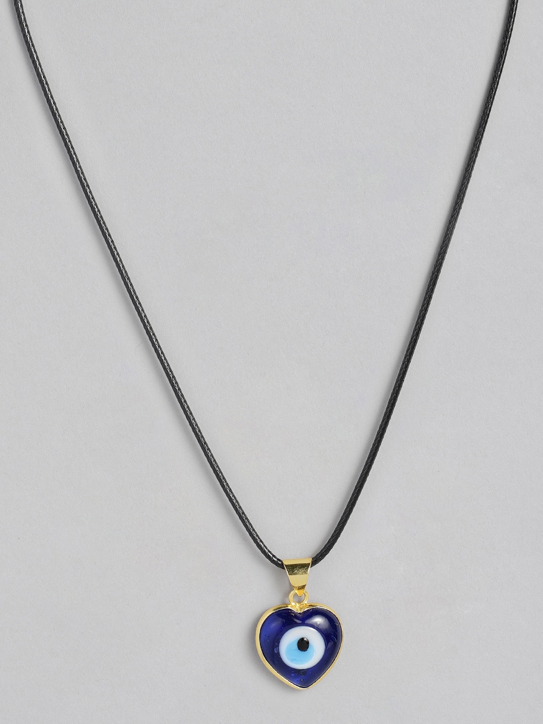 

EL REGALO Blue & Black Evil Eye Heart Chain