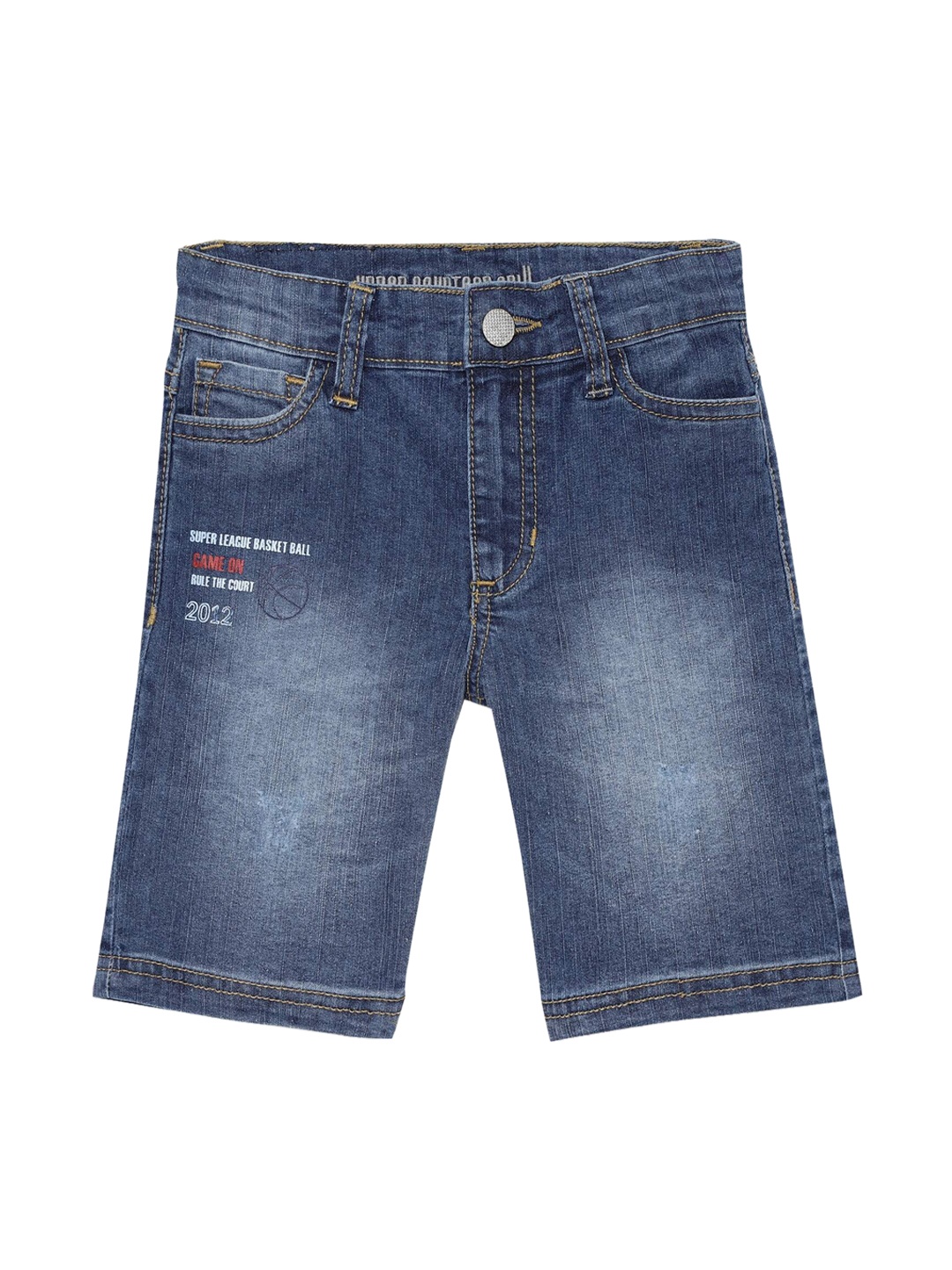 

UNDER FOURTEEN ONLY Boys Navy Blue Washed Denim Shorts