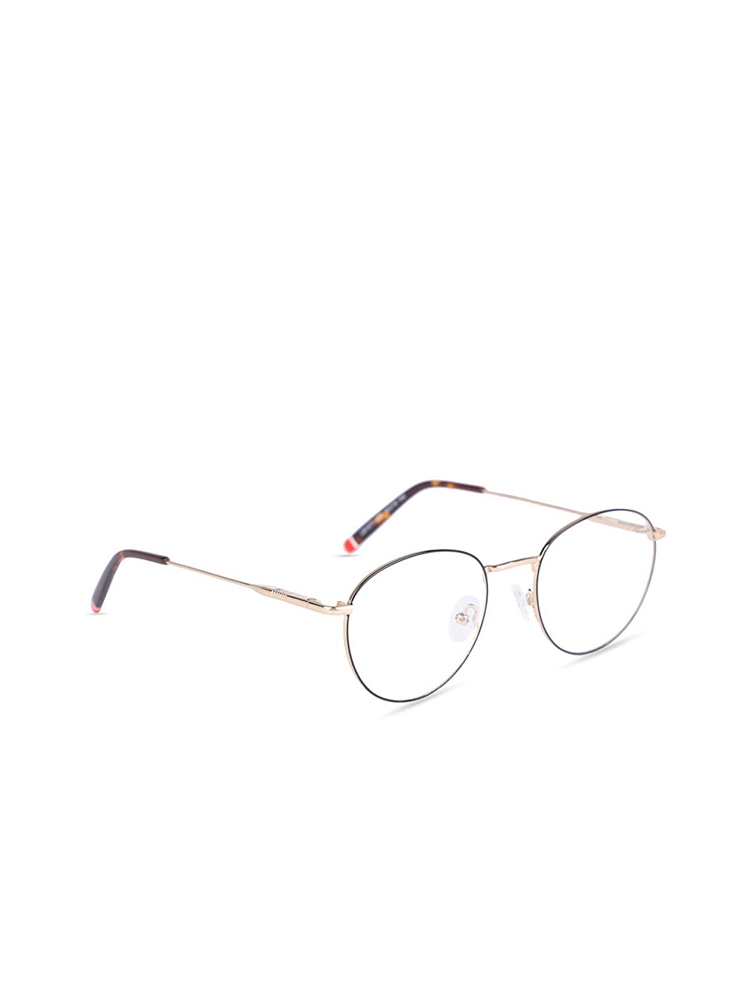 

MARC LOUIS Unisex Black & Gold-Toned Full Rim Round Frames MARC LOUIS LB1077