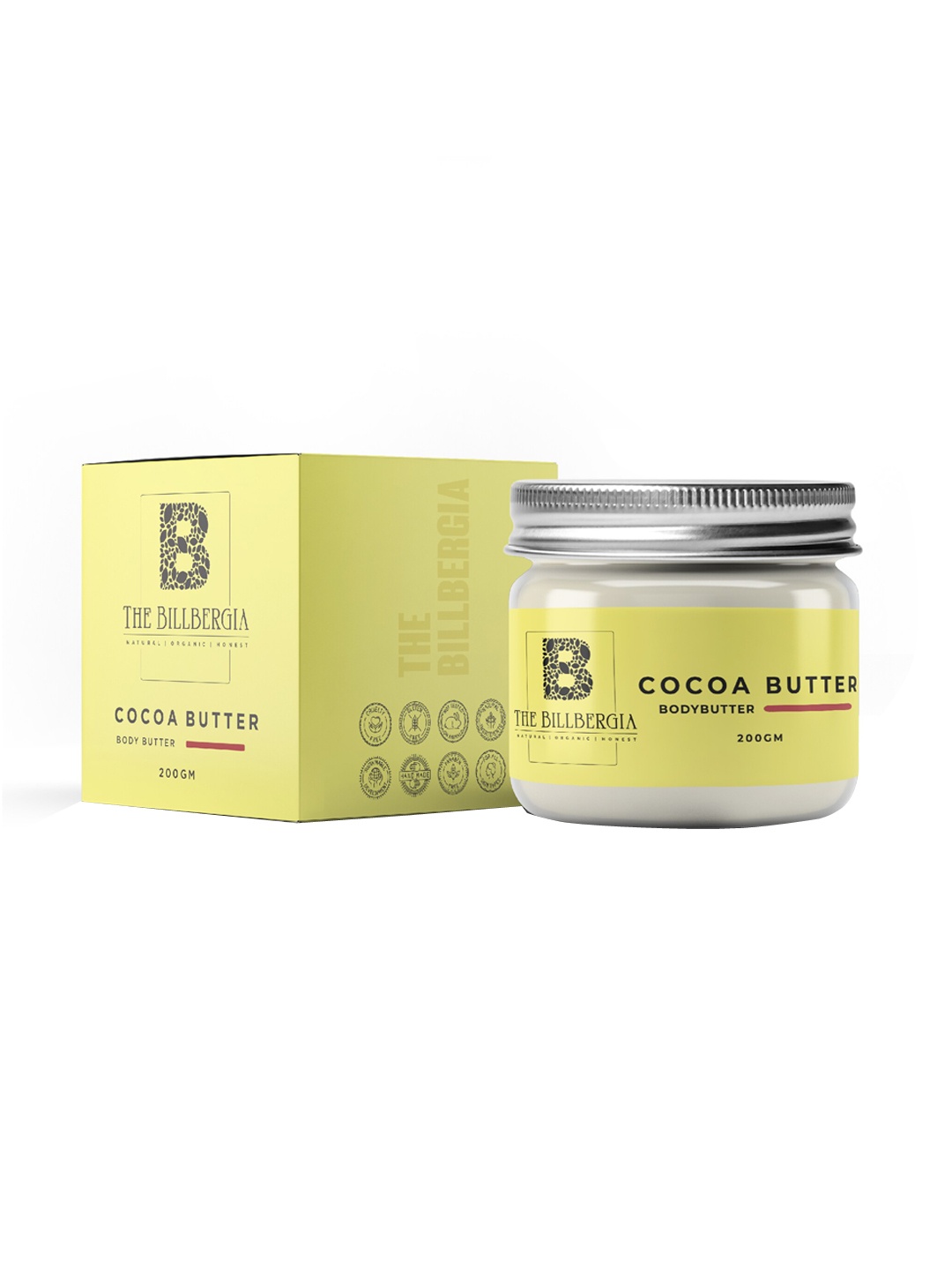 

THE BILLBERGIA Unisex Cocoa Body Butter For Skin Glow & Healing - 200 gm, Off white