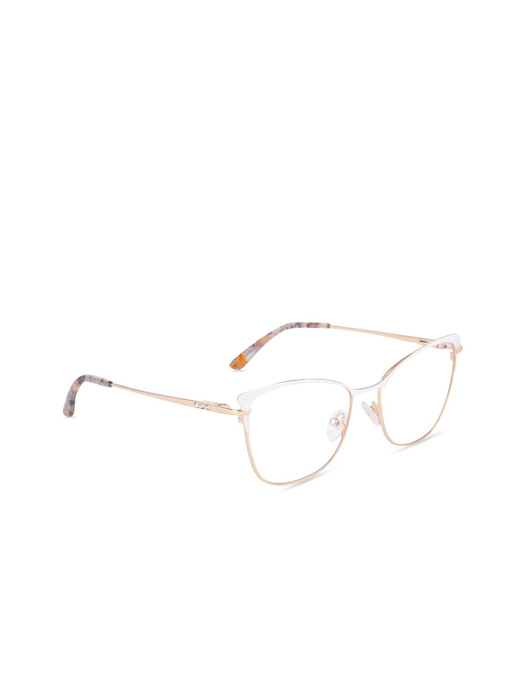 

MARC LOUIS Women White & Gold-Toned Full Rim Cateye Frames 3801-C6