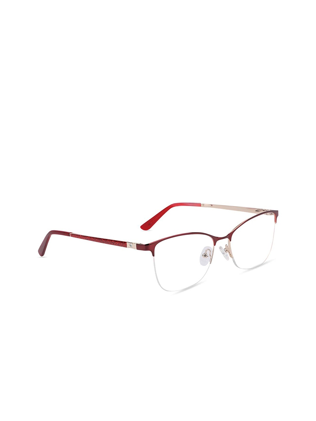 

MARC LOUIS Women Red & Gold-Toned Half Rim Cateye Frames GH7204-C4