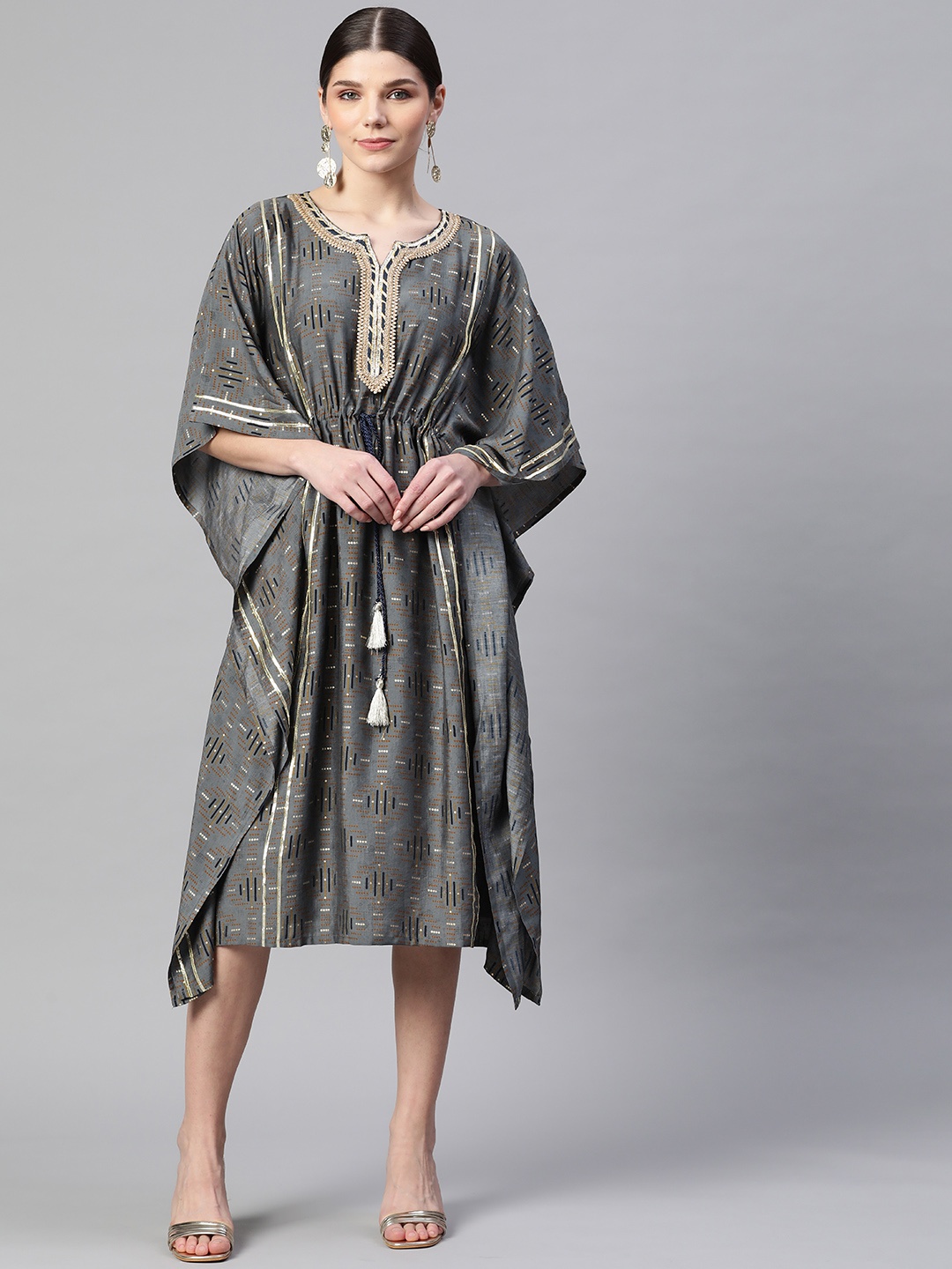 

Readiprint Fashions Grey Printed Nightdress