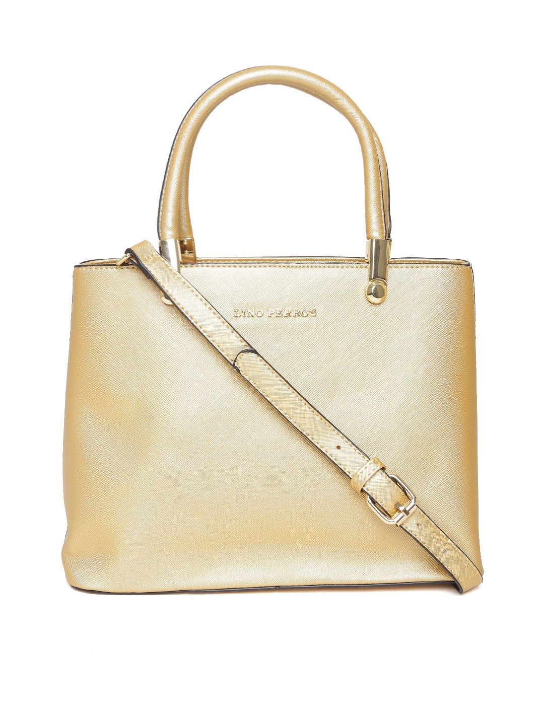 

Lino Perros Women Gold Solid Handheld Bag