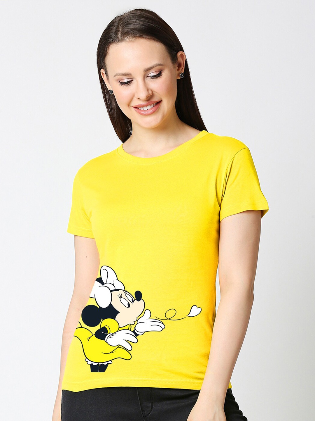 

Bewakoof Women Yellow Minnie Mouse Printed T-shirt
