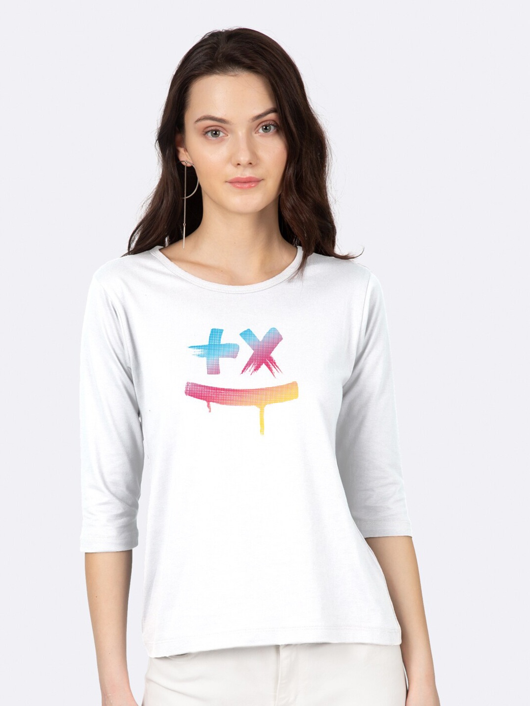 

Bewakoof Women White Printed T-shirt