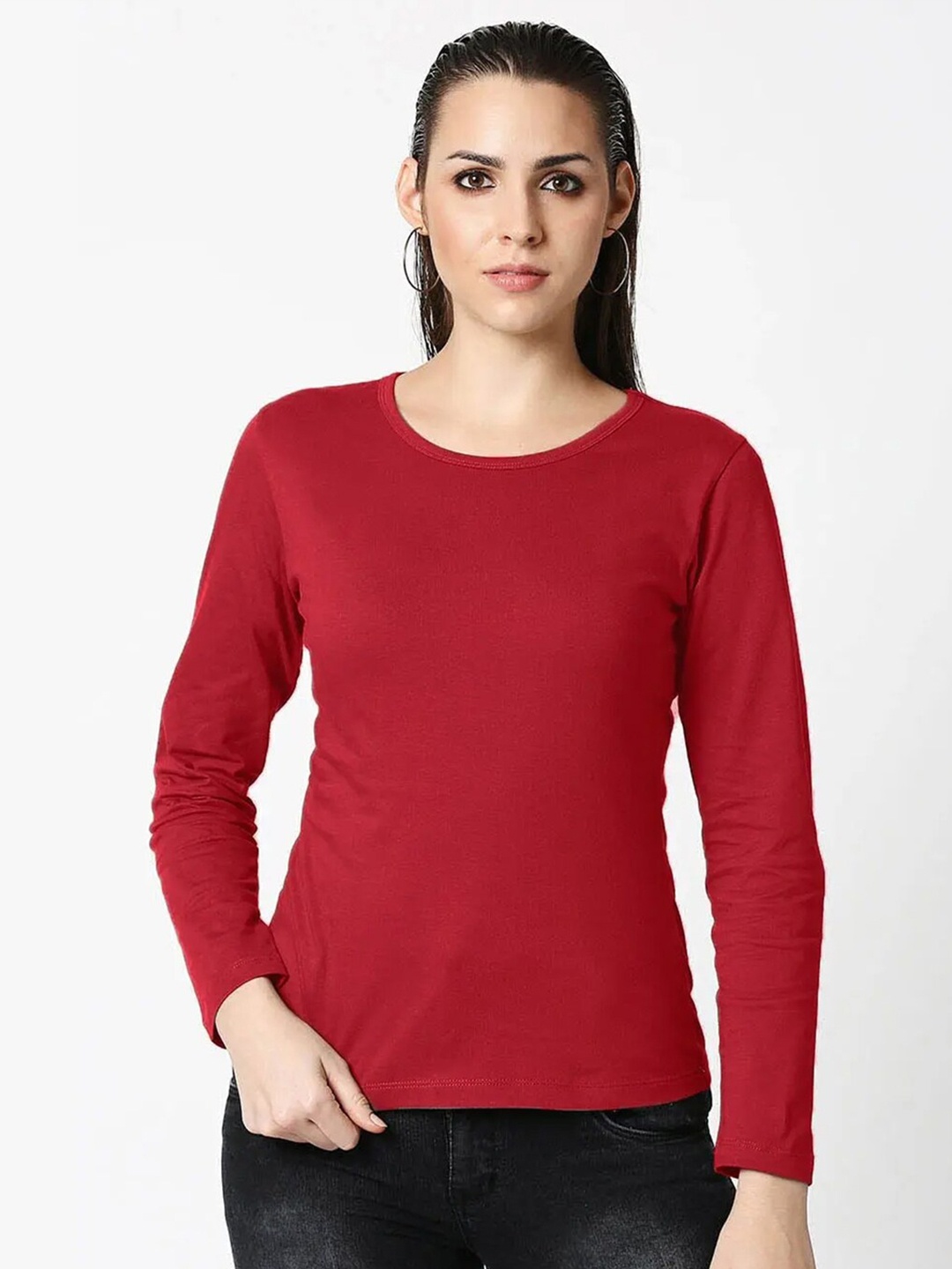 

Bewakoof Women Red Slim Fit T-shirt