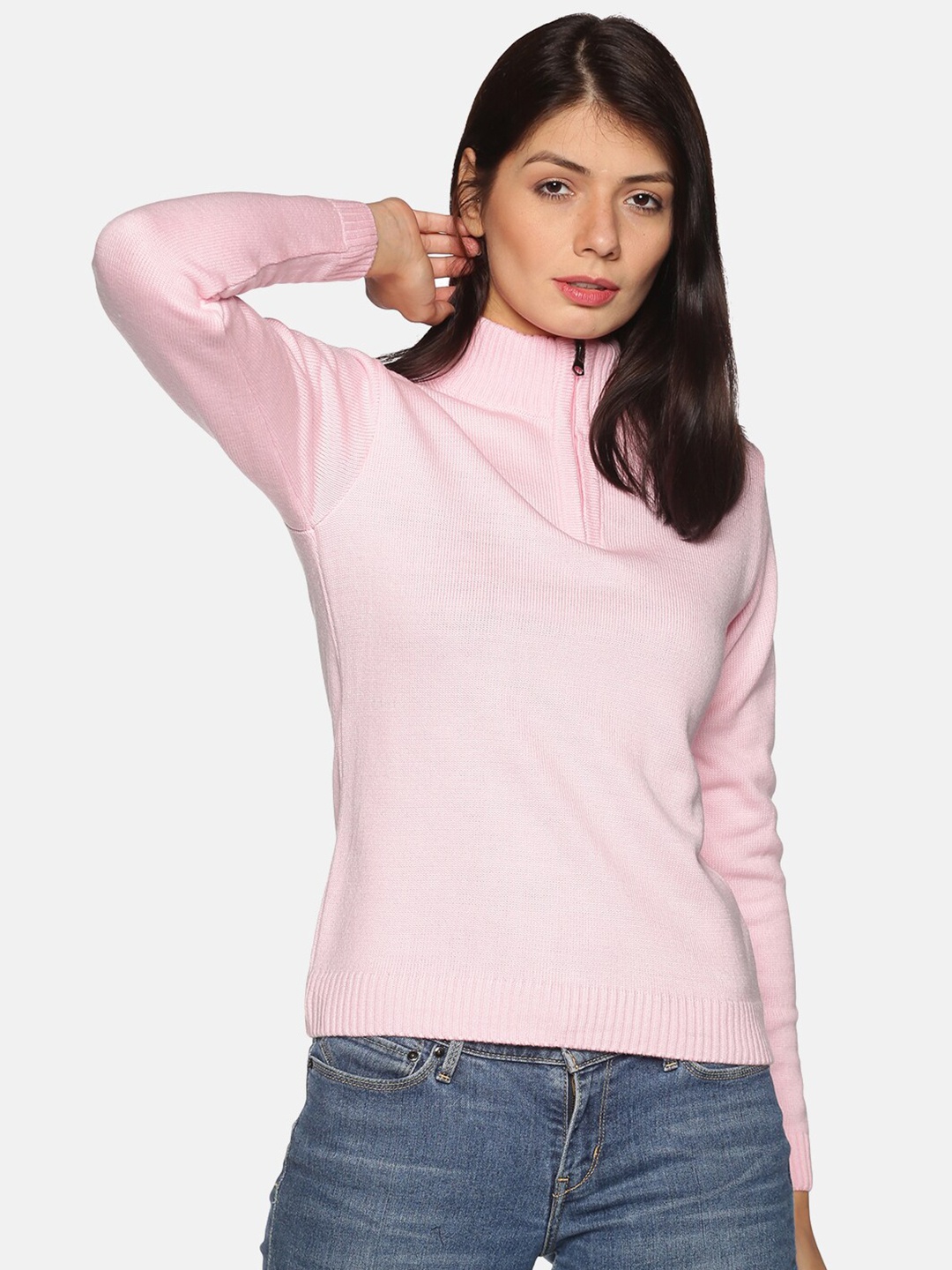 

BEVERLY BLUES Women Pink Acrylic Pullover