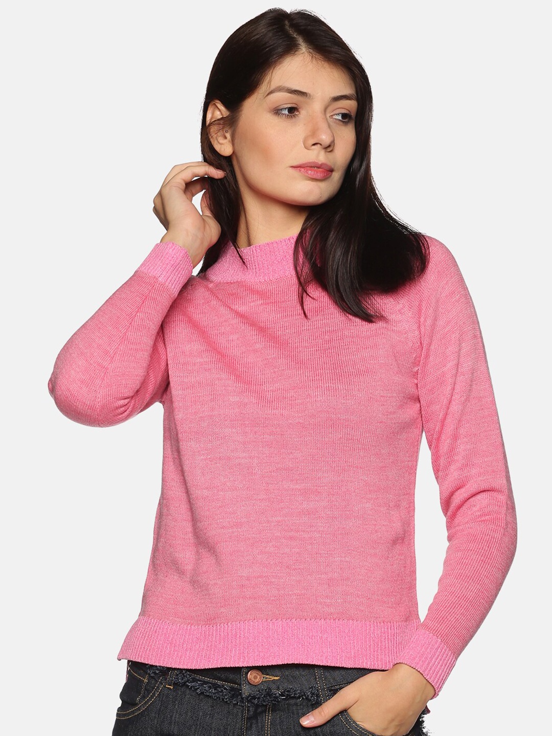 

BEVERLY BLUES Women Pink Solid Pullover