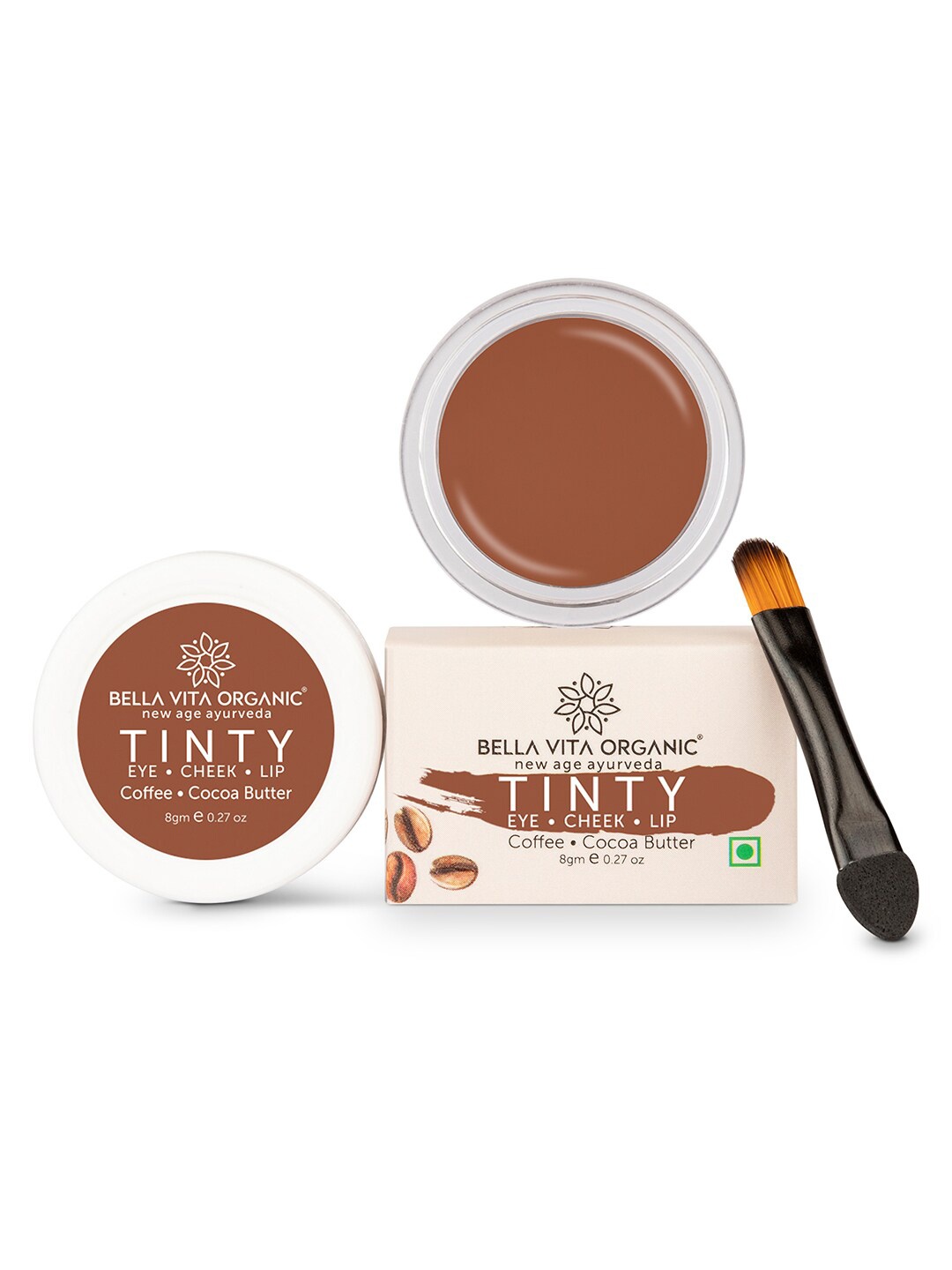 

Bella Vita Organic Women Coffee Brown 3 In 1 Tinty For Lips & Cheeks - 8 gm