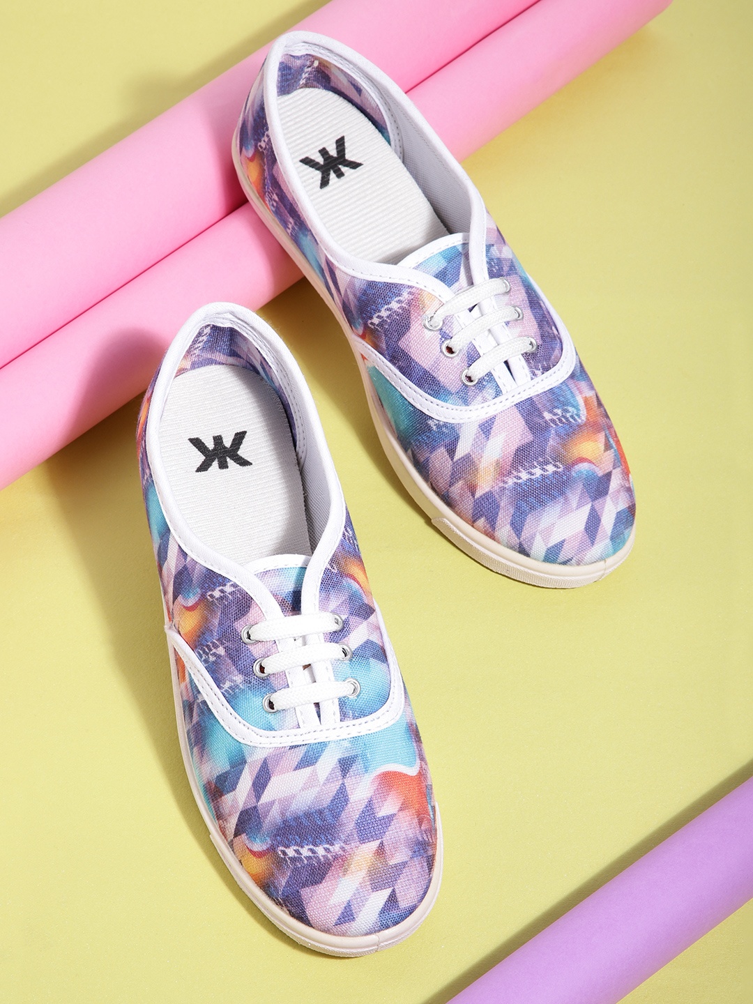 

Kook N Keech Women Purple & Blue Printed Sneakers