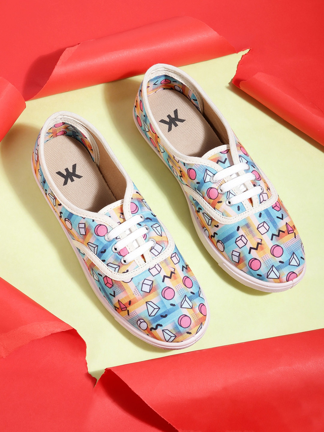 

Kook N Keech Women Graphic Printed Slip-On Sneakers, Blue