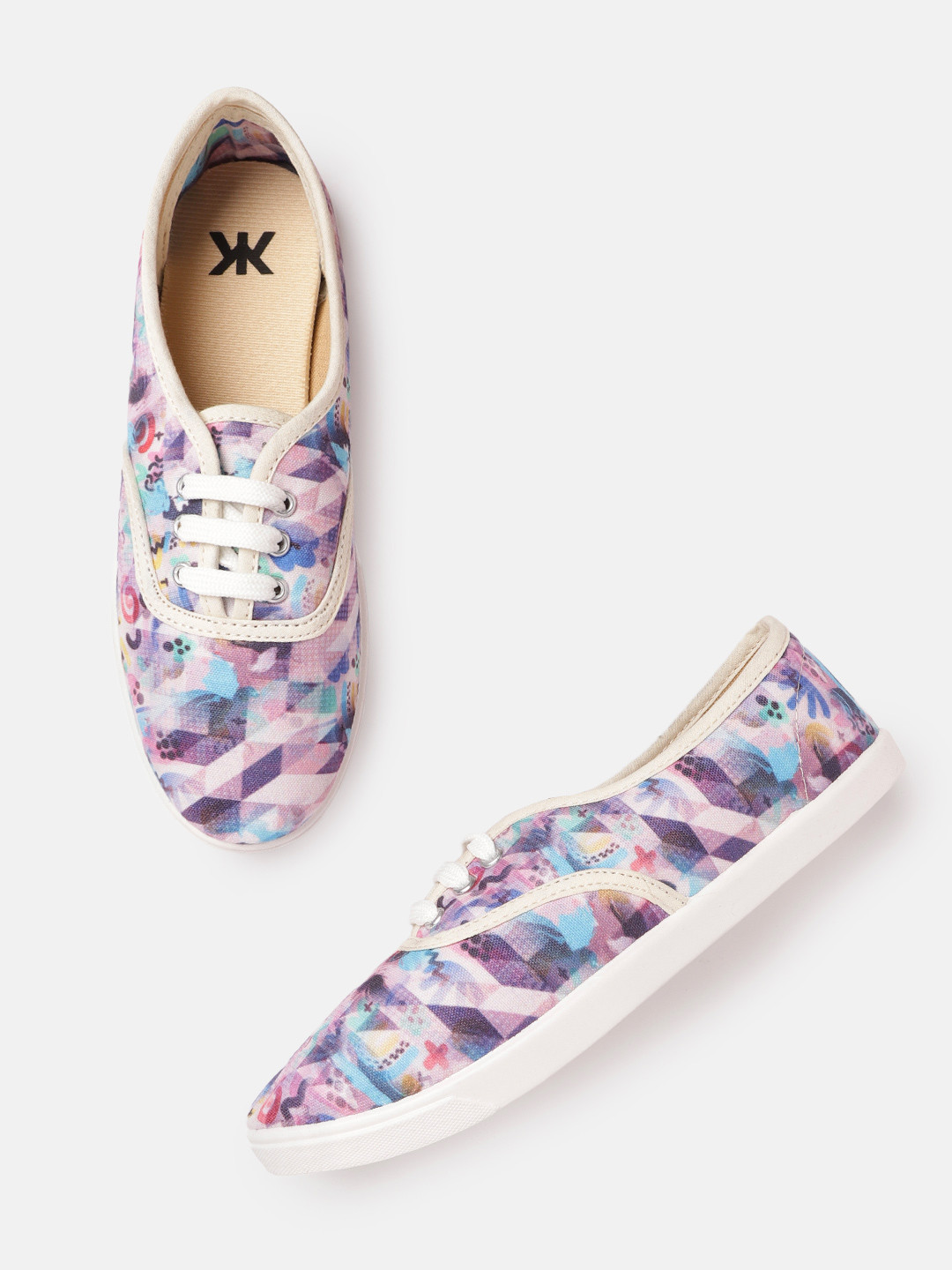 

Kook N Keech Women Purple & White Printed Sneakers