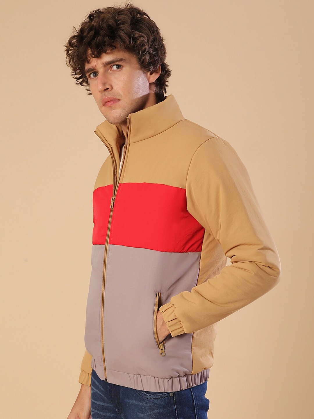 

Campus Sutra Men Multicoloured Colourblocked Lightweight Outdoor Sporty Jacket, Multi