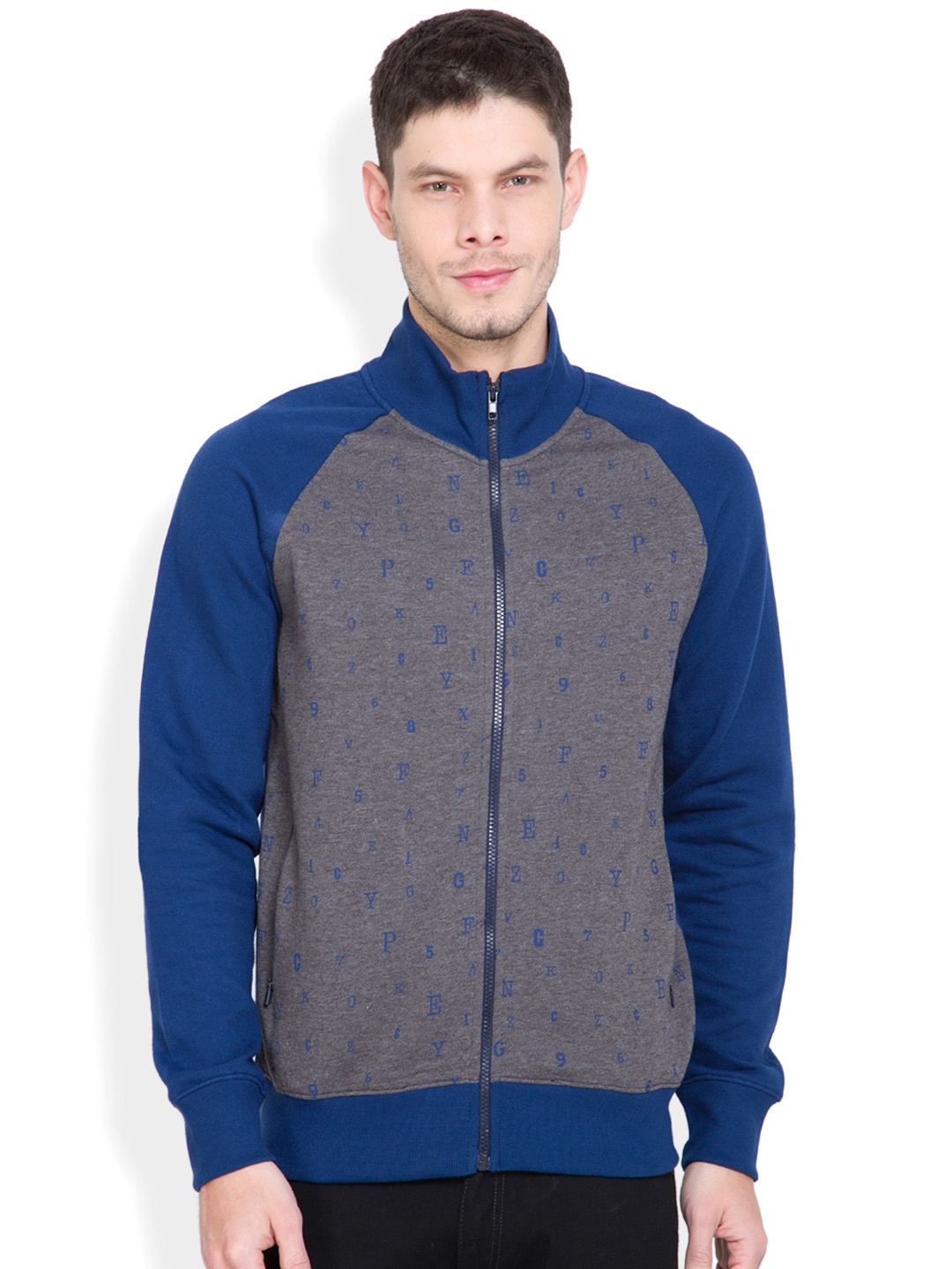 

LOCOMOTIVE Blue & Grey Printed Sweatshirt