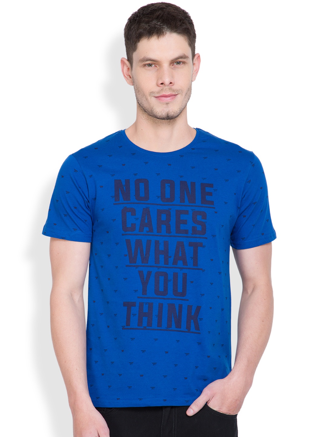 

LOCOMOTIVE Blue Printed Pure Cotton T-shirt