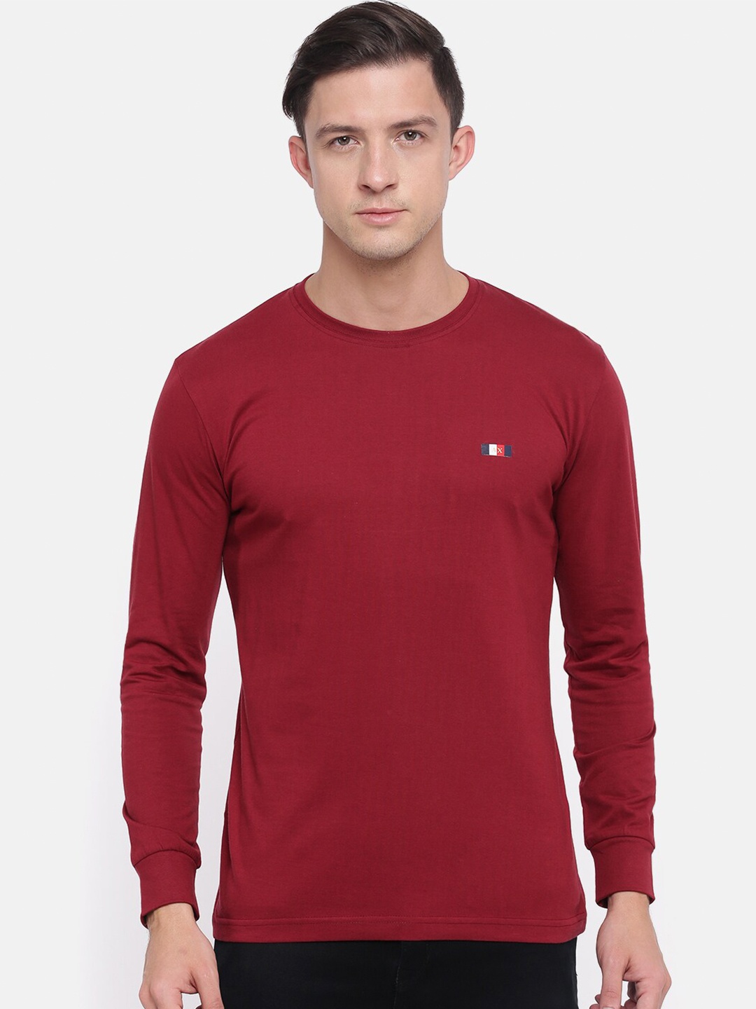 

ACTIMAXX Men Maroon Applique T-shirt