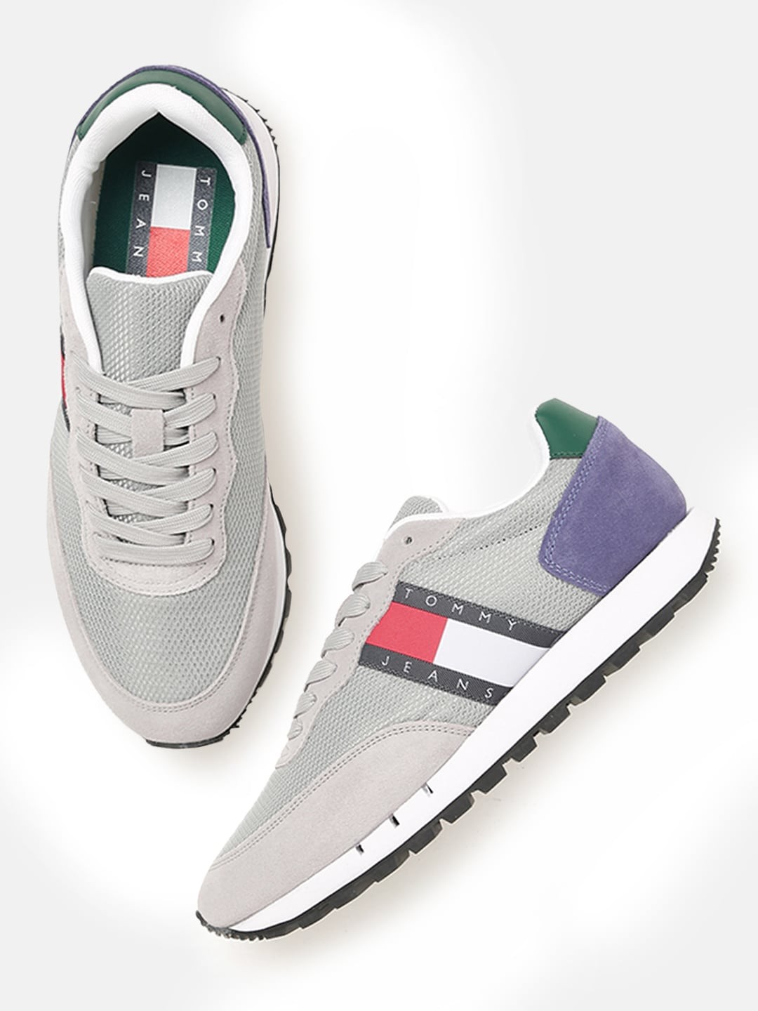 

Tommy Hilfiger Men Grey MIX RUNNER Colourblocked Suede Sneakers