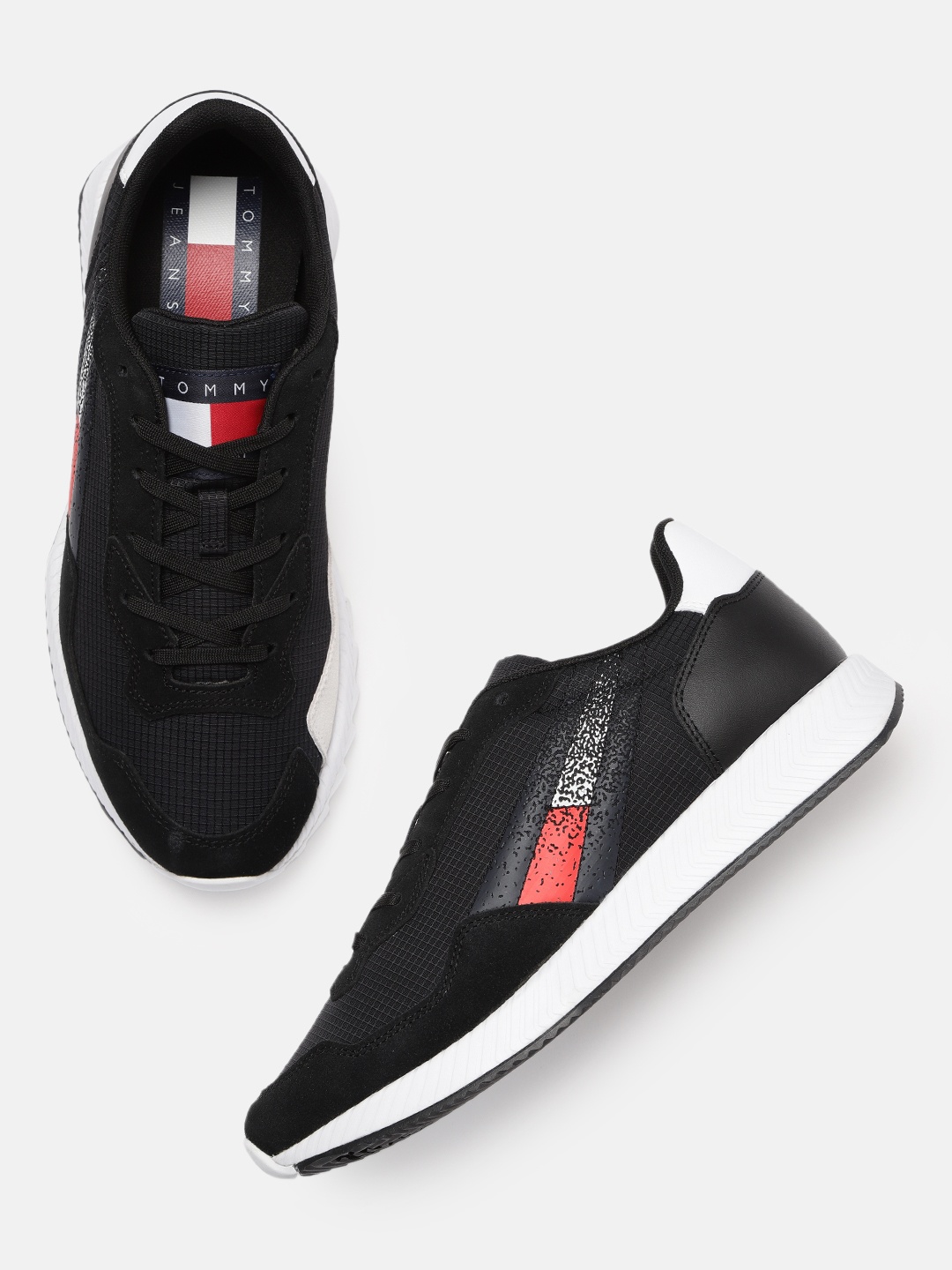 

Tommy Hilfiger Men Black Solid Suede Sneakers