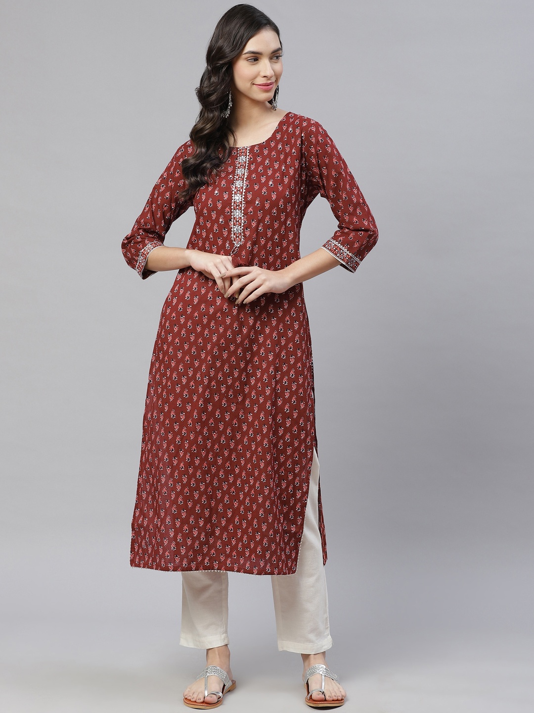 

Readiprint Fashions Women Maroon Printed Kurta