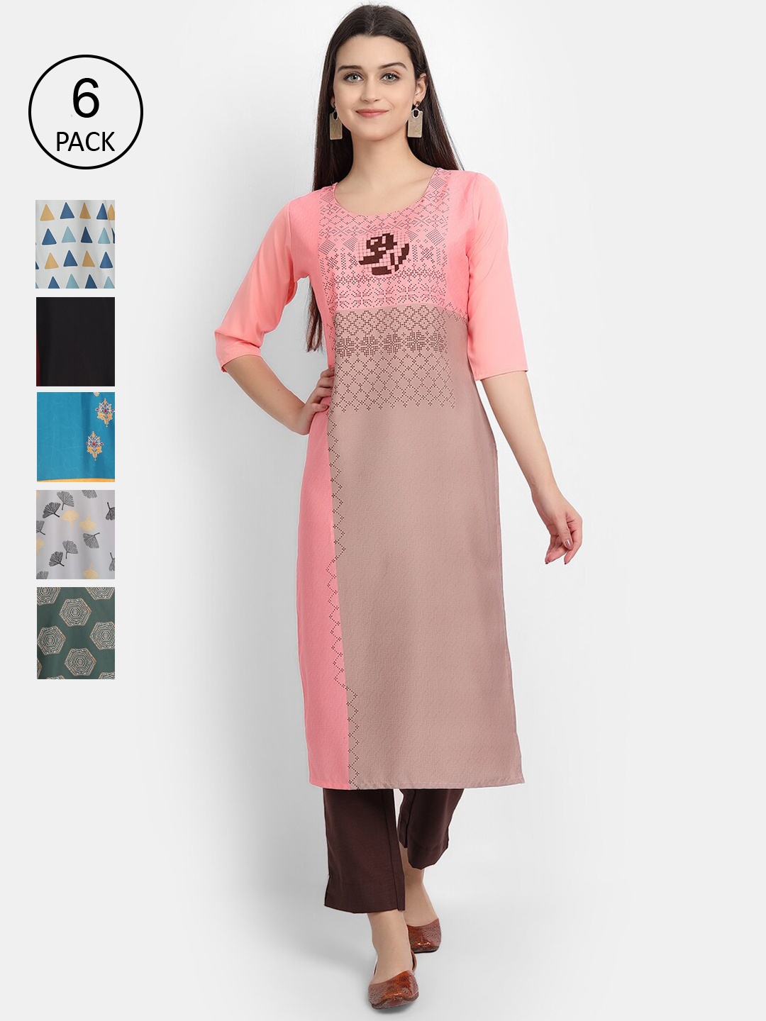 

7Threads Women Multicoloured Floral Embroidered Thread Work Crepe Kurta, Multi