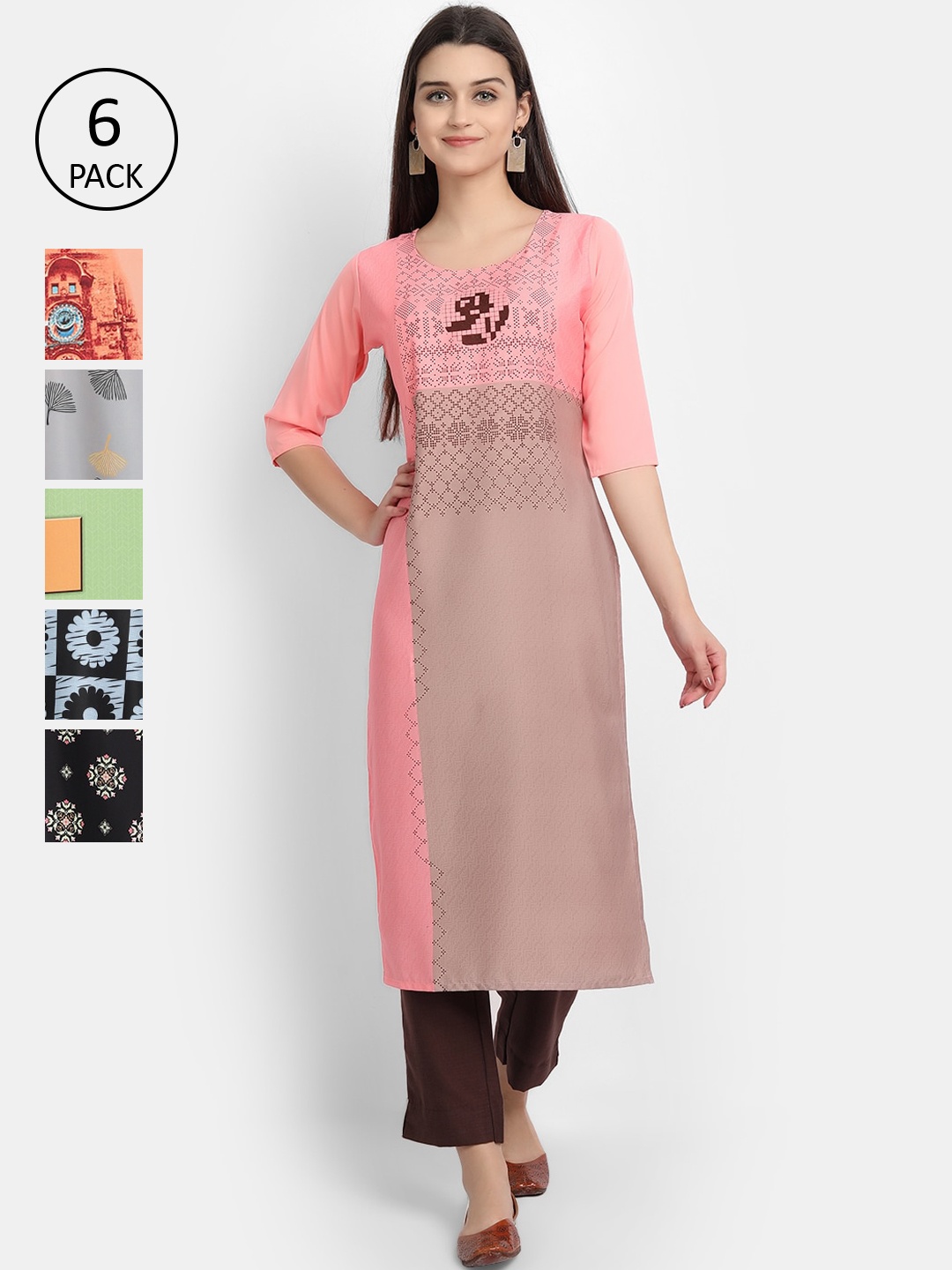 

7Threads Women Multicoloured Floral Printed Crepe Kurta, Multi
