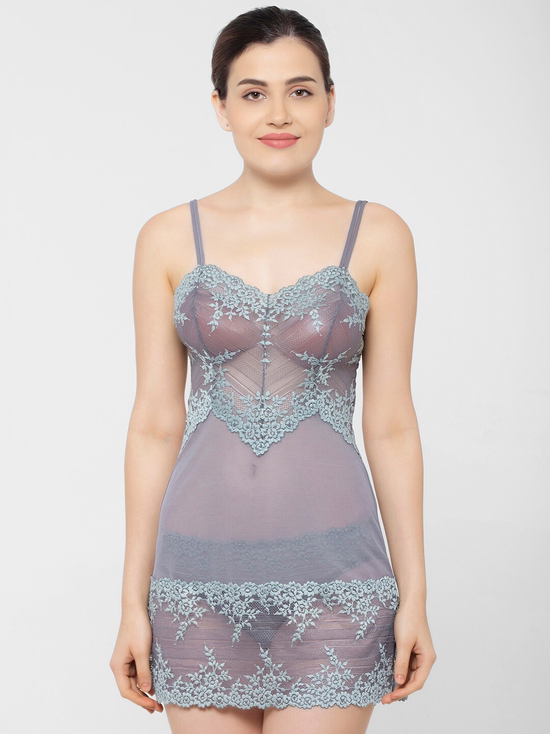 

Wacoal Women Blue Baby Doll Nightwear