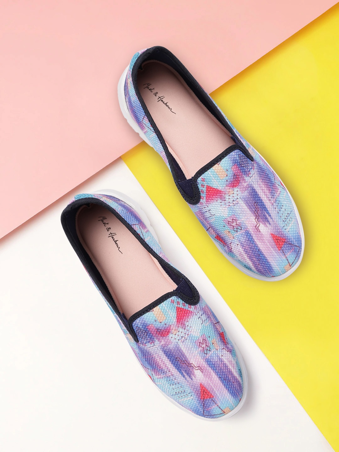 

Mast & Harbour Women Multicoloured Printed Slip-On Sneakers, Multi
