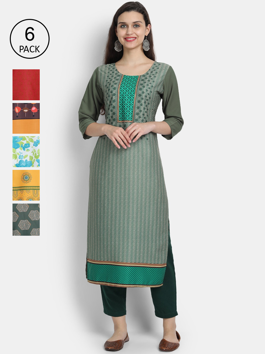 

7Threads Women Multicoloured Ethnic Motifs Embroidered Thread Work Crepe Kurta, Multi