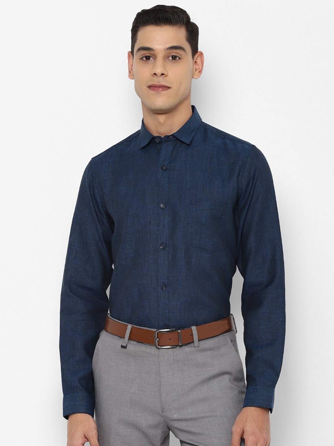 

Allen Solly Men Navy Blue Slim Fit Formal Shirt