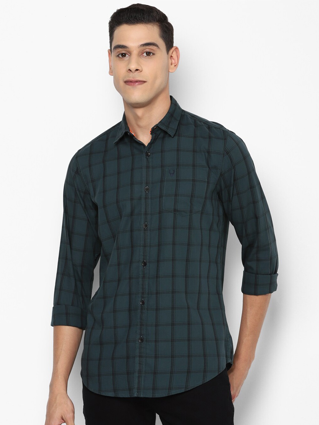 

Allen Solly Sport Men Green Checked Casual Shirt