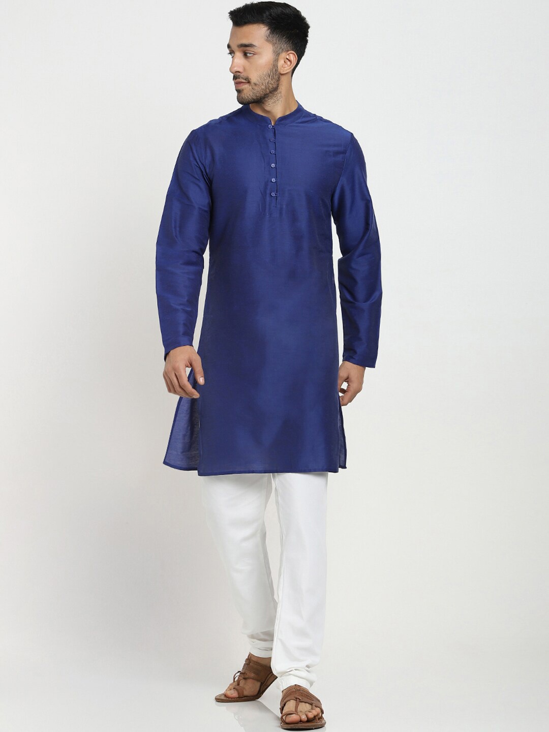 

Bewakoof Men Blue Solid Kurta